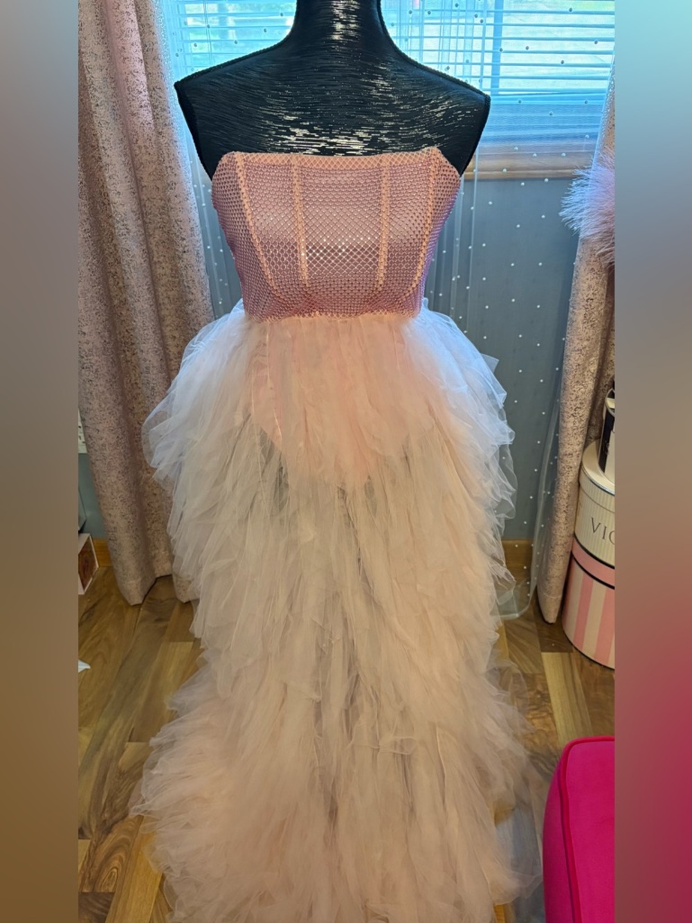 Lacey Embellished Tulle Gown - Picture 4 of 9